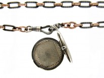 Silver Niello Locket on Chain