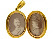 Gold Victorian Locket with Lily of The Vallery Engraving