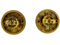 Gold & Ruby Disk Earrings