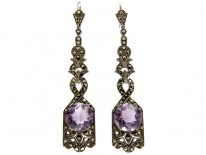 Amethyst Silver Drop Earrings