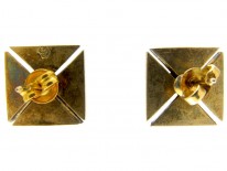 Victorian Square Gold & Pearl Earrings