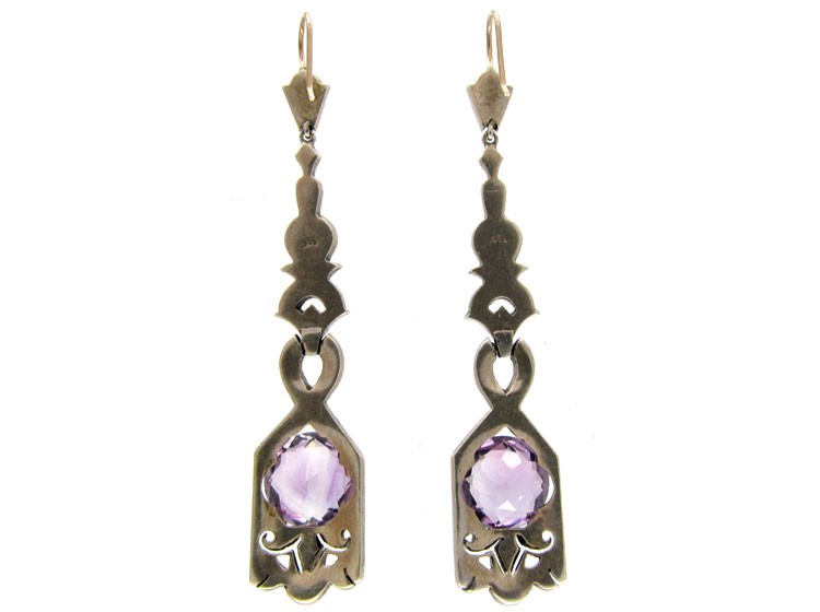 Amethyst Silver Drop Earrings