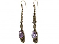 Amethyst Silver Drop Earrings