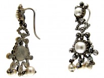 Cut Steel & Faux Pearl Drop Earrings
