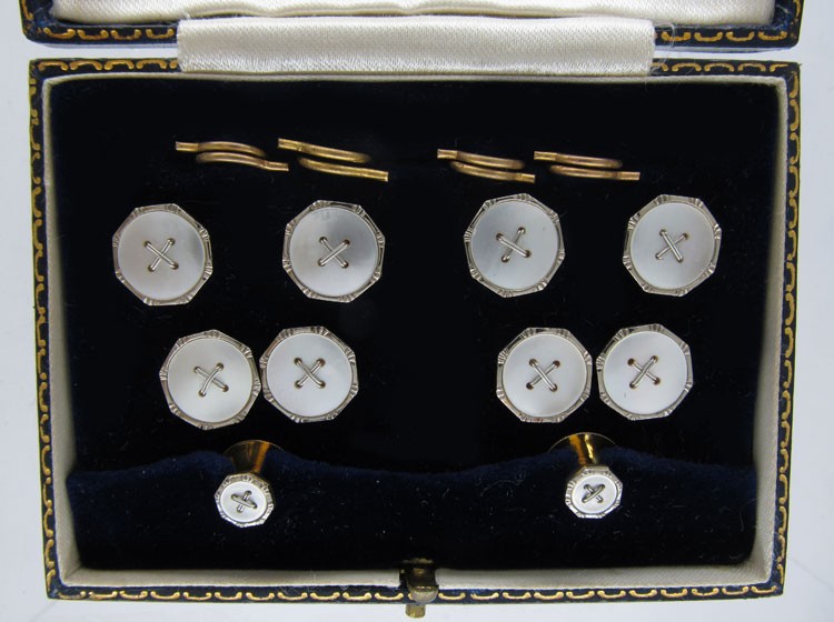 9ct White & Yellow Gold Dress Set