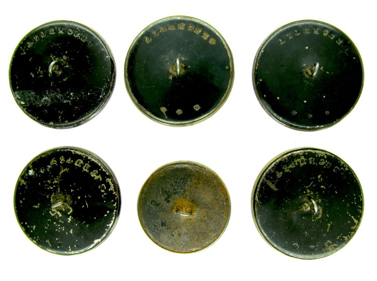 Set of Six German Castle Buttons
