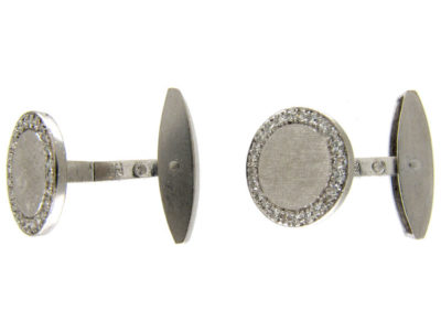 1960s Diamond & 18ct White Gold Cufflinks