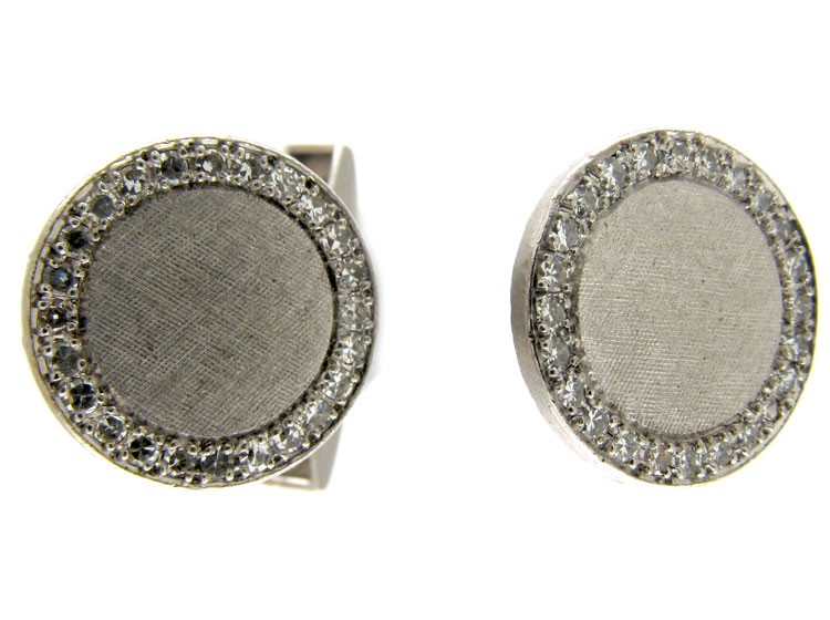 1960s Diamond & 18ct White Gold Cufflinks