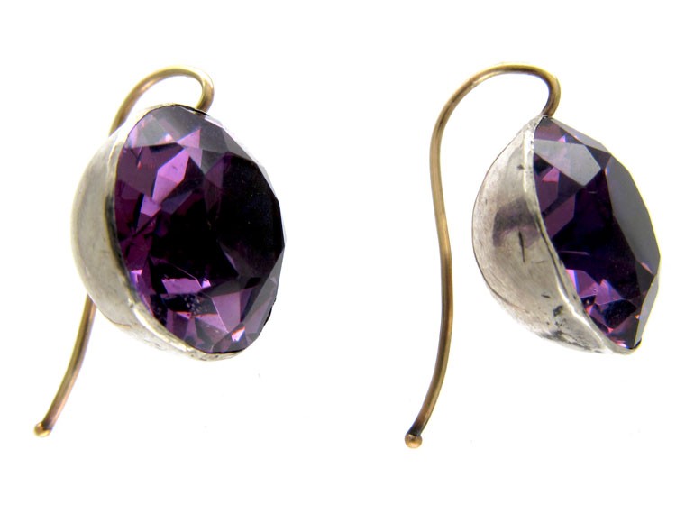 Amethyst Coloured Paste Earrings