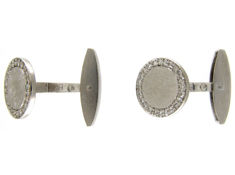 1960s Diamond & 18ct White Gold Cufflinks
