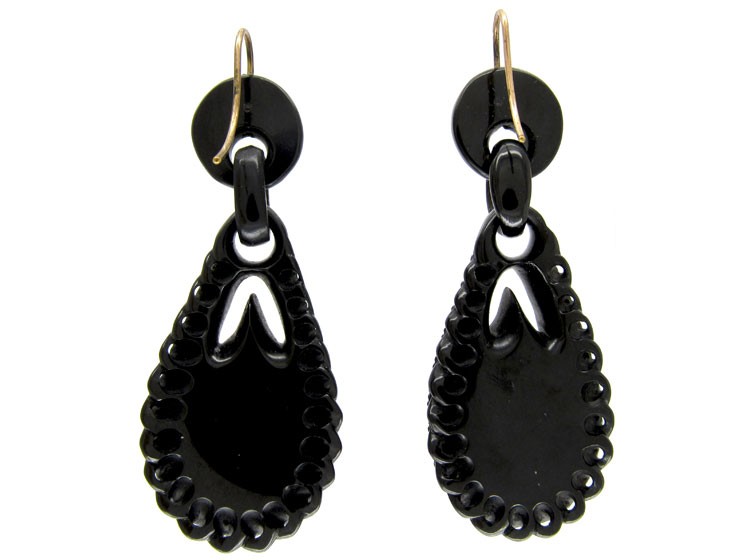 Whitby Jet Drop Earrings