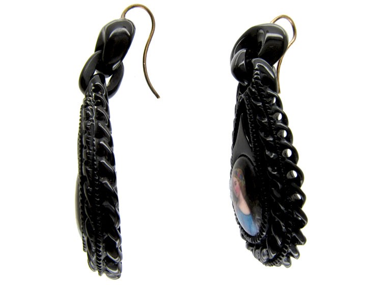 Whitby Jet Drop Earrings