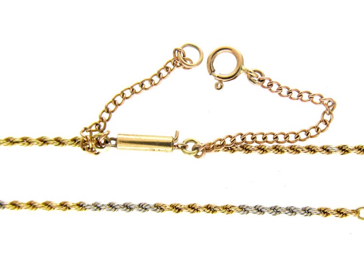Two Colour Gold & Platinum Chain set with Pearls