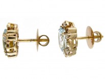 Aquamarine, Pearl & Diamond Earrings