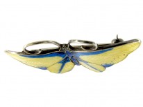 Blue & Pale Yellow Butterfly Brooch