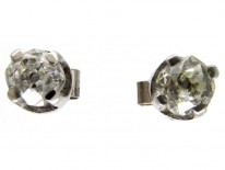 Old Mine Cut Single Stone Diamond Earrings