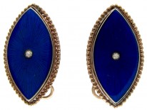 Navette Shaped Georgian Enamel Earrings
