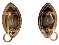 Navette Shaped Georgian Enamel Earrings