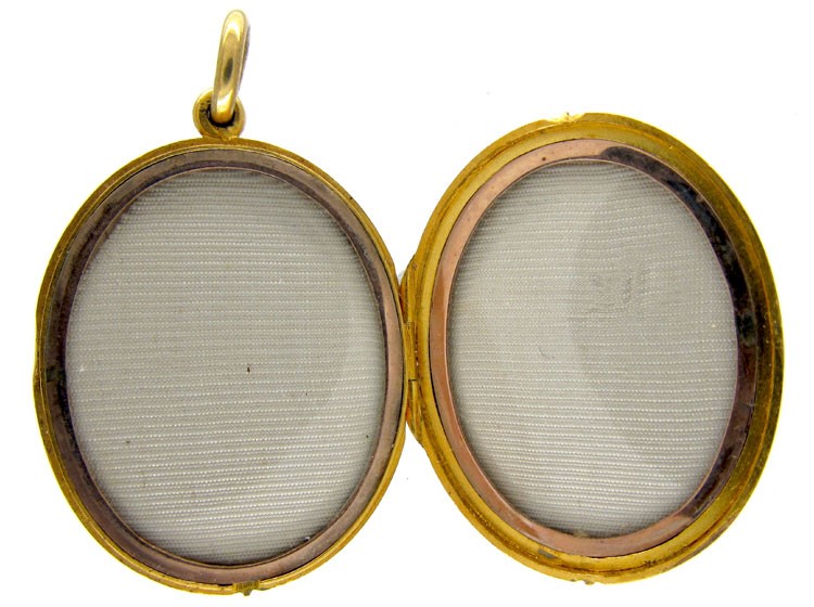 Gold Victorian Double Sided Coffee Bean Locket