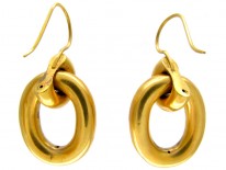 Engraved Gold Victorian Hoop Earrings