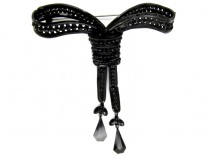 Victorian Vauxhall Glass Bow Brooch