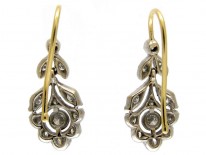 Edwardian Diamond Drop Flower Earrings