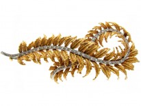 French 18ct & Platinum Leaf Brooch