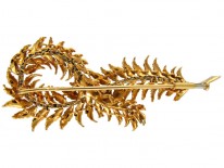 French 18ct & Platinum Leaf Brooch