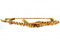 French 18ct & Platinum Leaf Brooch