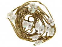 15ct Gold & Opal Beads Long Chain