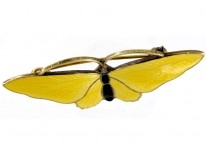 Yellow Enamel Silver Gilt Butterfly Brooch