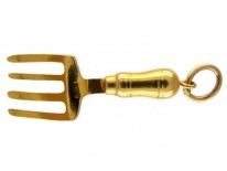 Gold Pitch Fork Charm