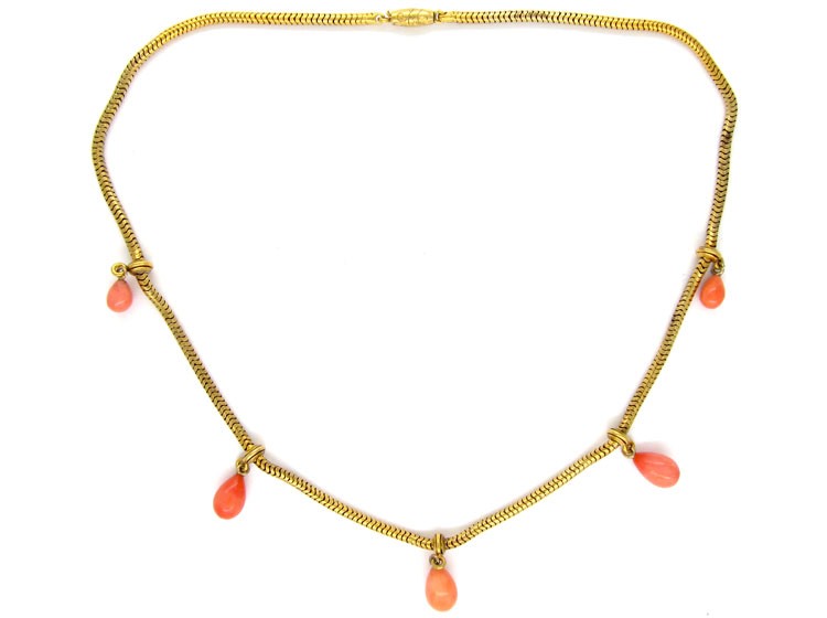 Victorian 15ct Gold & Coral Necklace