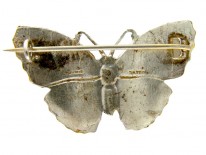 Orange & Green Enamel Butterfly Brooch