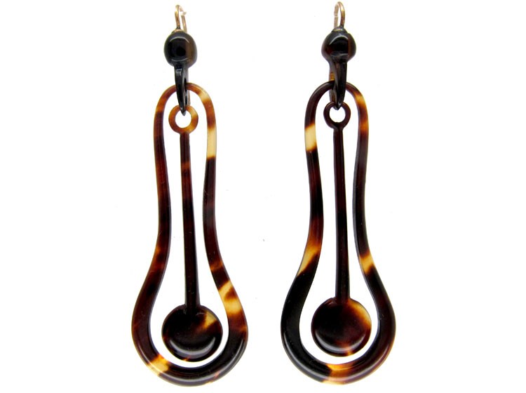 Long Drop Tortoiseshell Earrings