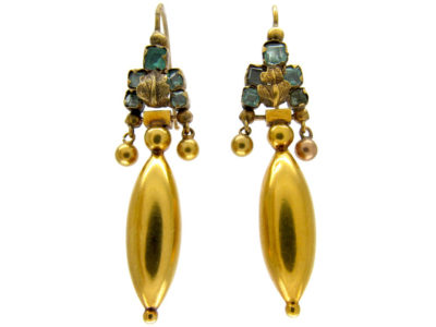 Emerald Gold Drop Earrings