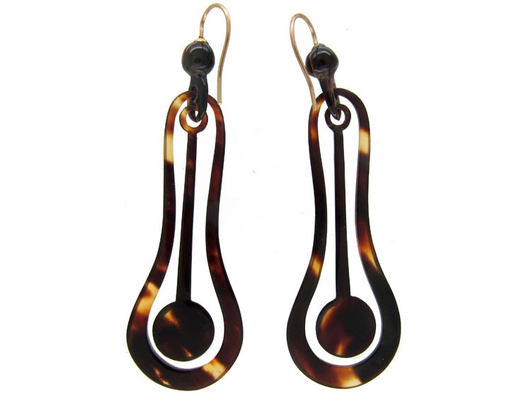 Long Drop Tortoiseshell Earrings