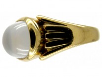 Oval Moonstone 18ct Gold Retro Ring