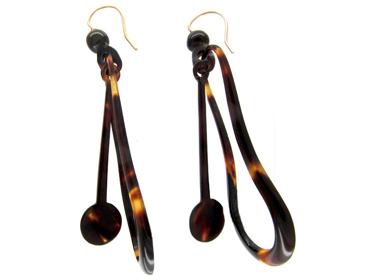 Long Drop Tortoiseshell Earrings