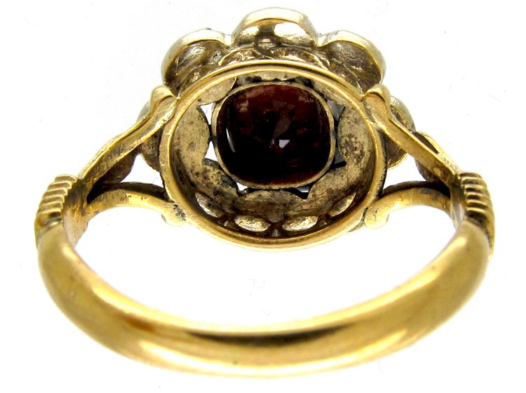 Georgian Garnet & Diamond Ring
