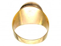 Cabochon Garnet & Natural Pearl Georgian Mourning Ring