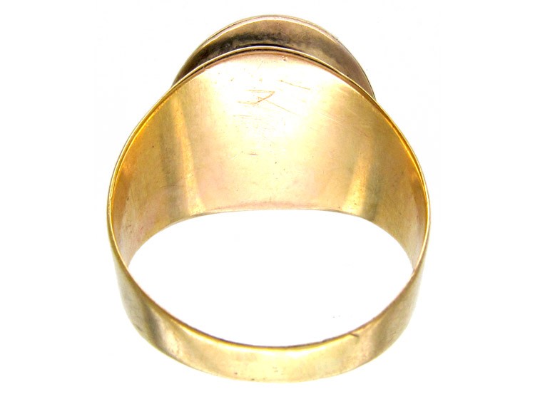 Cabochon Garnet & Natural Pearl Georgian Mourning Ring