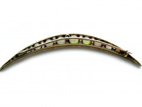 Opal & Diamond Late Victorian Crescent Brooch