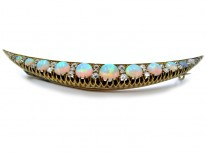 Opal & Diamond Late Victorian Crescent Brooch
