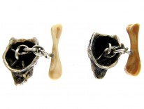 Diamond Wolves Head Cufflinks