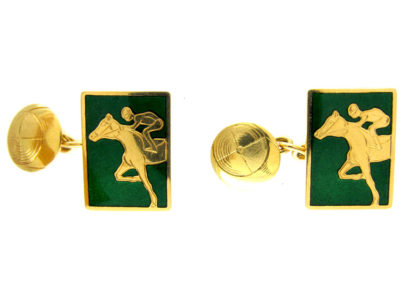 18ct Gold Racing Cufflinks