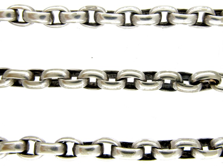 Victorian Silver Long Guard Chain