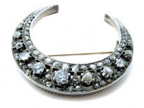 Victorian Diamond Crescent Brooch