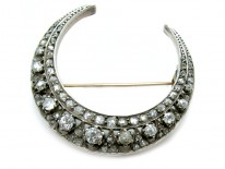 Victorian Diamond Crescent Brooch