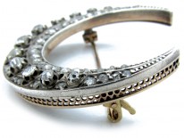 Victorian Diamond Crescent Brooch
